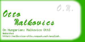 otto malkovics business card